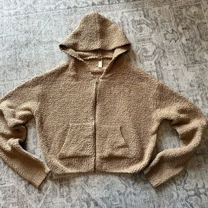 SKIMS Tan Hooded Sherpa Jacket